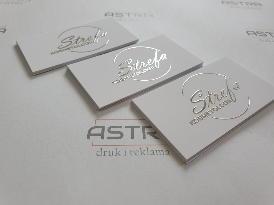 Srebrzone Wizytówki Srebrne Wizytówki 3d Silver Business Cards Astra Druk Kraków